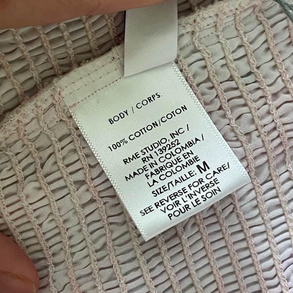 NEW Peixoto Mariel Cropped Top Pink Purple Jasmine Floral Smocked Ruffle Med - Picture 12 of 12